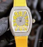 Swiss Quartz Franck Muller Vanguard Lady Watches Yellow Diamond Dial